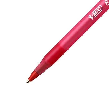 Amazon | ビック 油性ボールペン ラウンドスティック 0.7mm 赤12